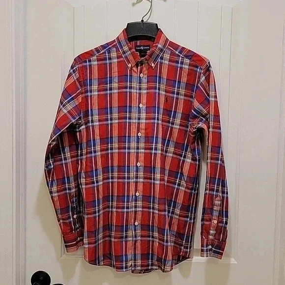 Ralph Lauren Red Plaid Boys Button Down Shirt Size XL - Picture 7 of 7